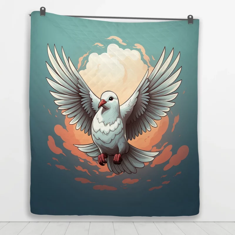 Dove Icon Design Quilt Blanket 1