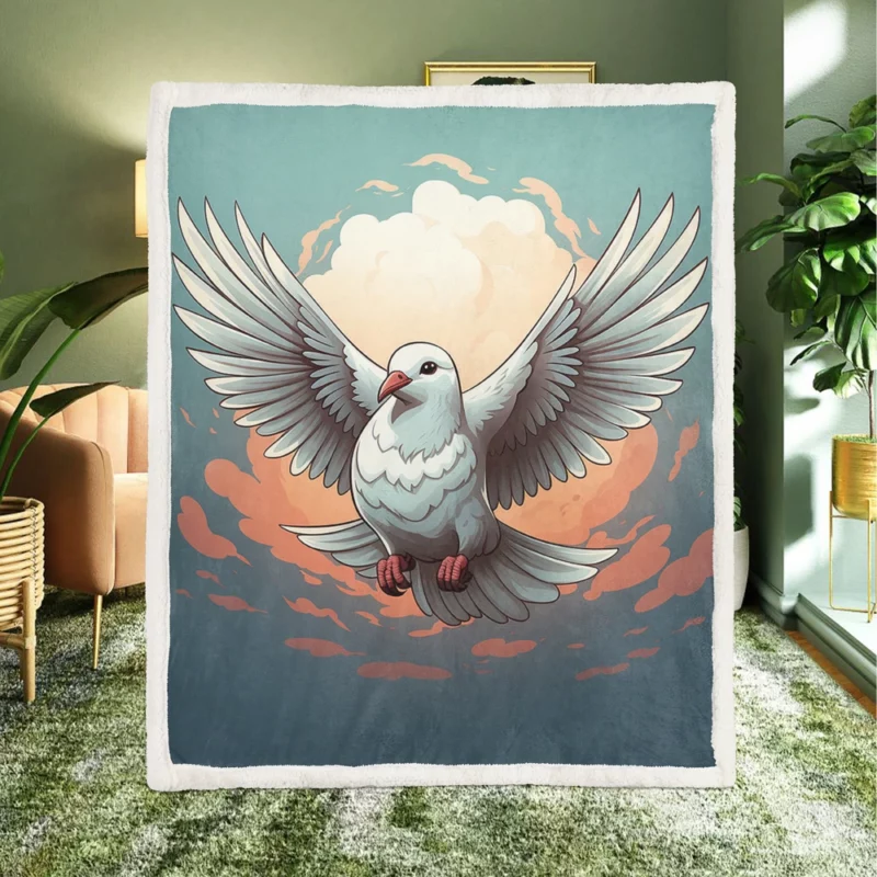 Dove Icon Design Sherpa Fleece Blanket