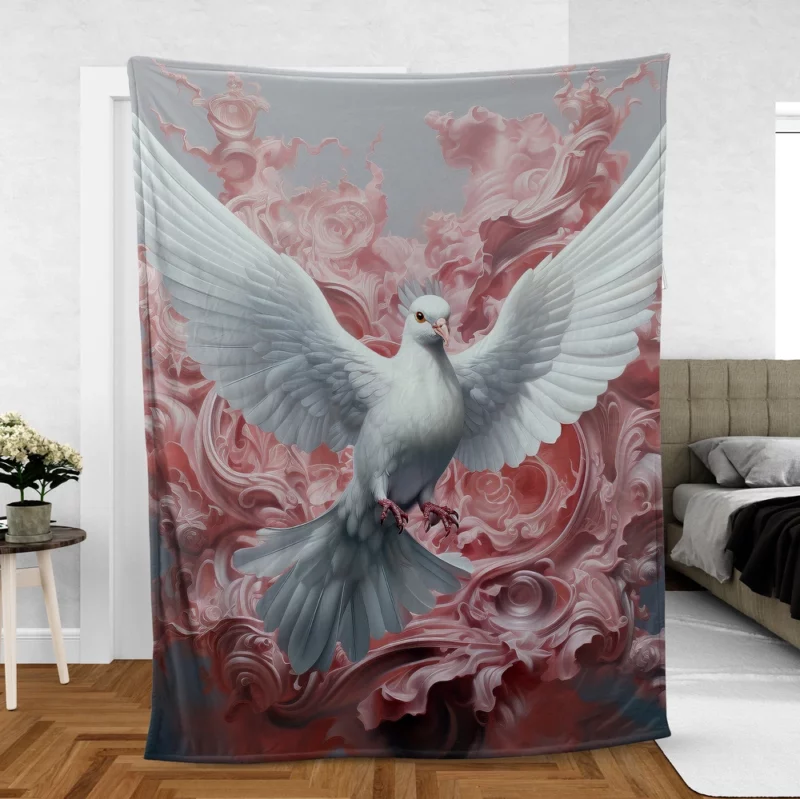 Dove Sky Painting Fleece Blanket