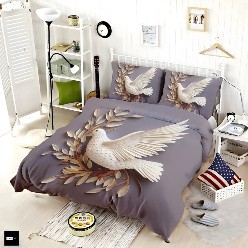 Dove Stone Wall Artwork Bedding Set