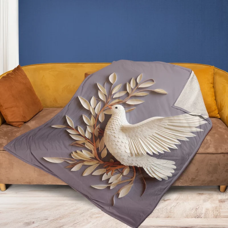 Dove Stone Wall Artwork Fleece Blanket 1