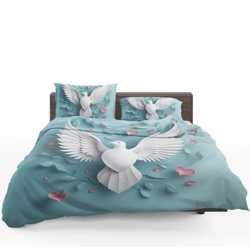 Dove With Heart Light Effect Bedding Set 1