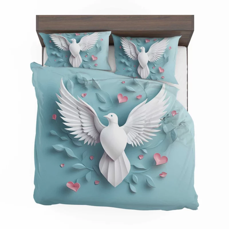 Dove With Heart Light Effect Bedding Set 2