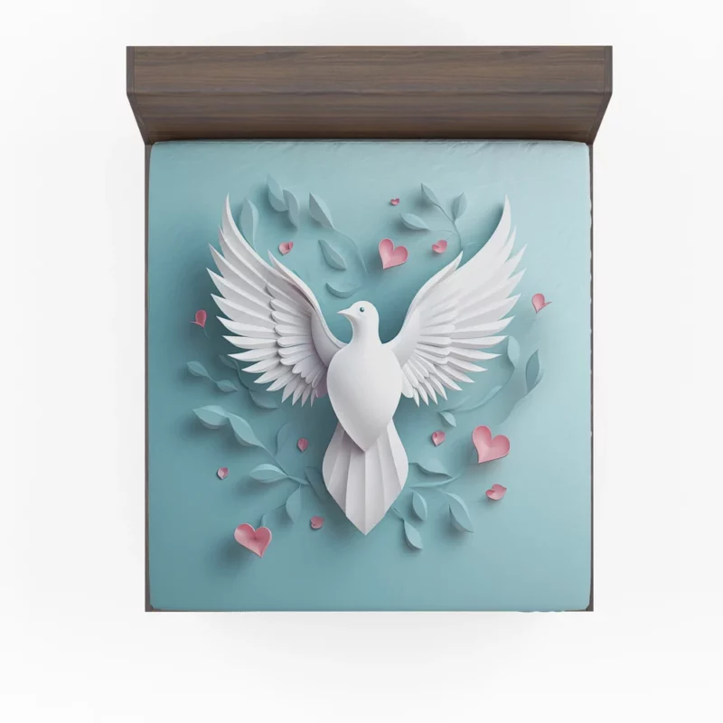 Dove With Heart Light Effect Fitted Sheet