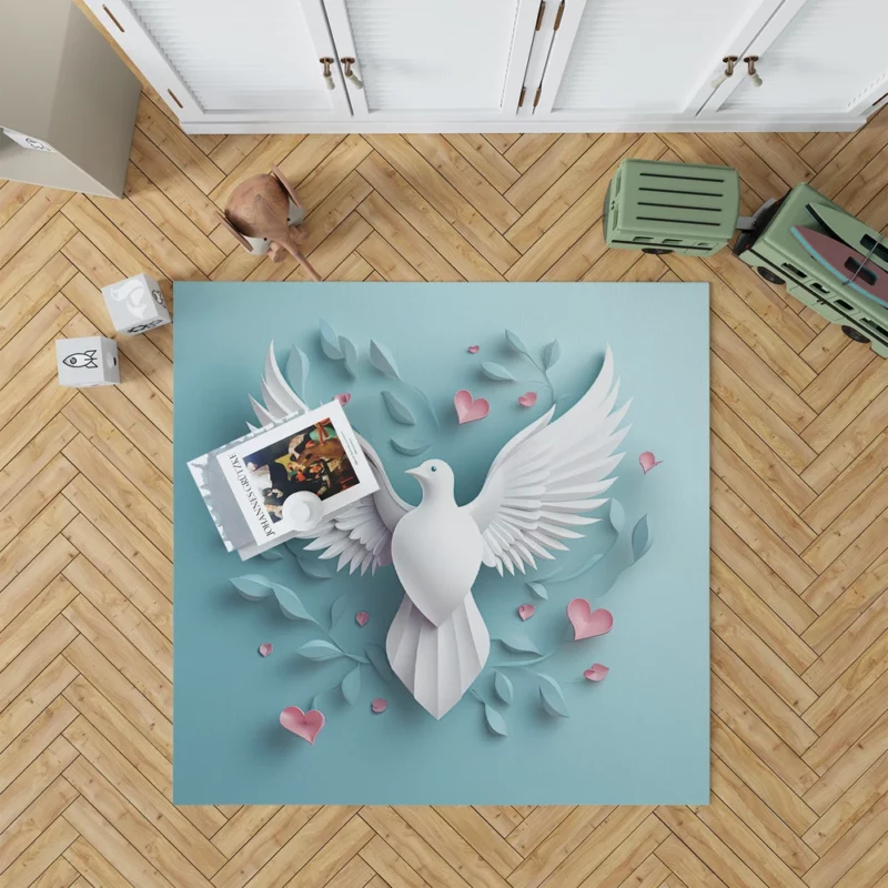 Dove With Heart Light Effect Rug