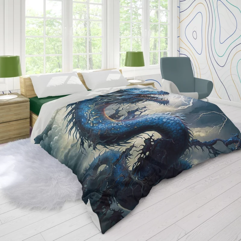 Dragon Breathing Lightning Duvet Cover