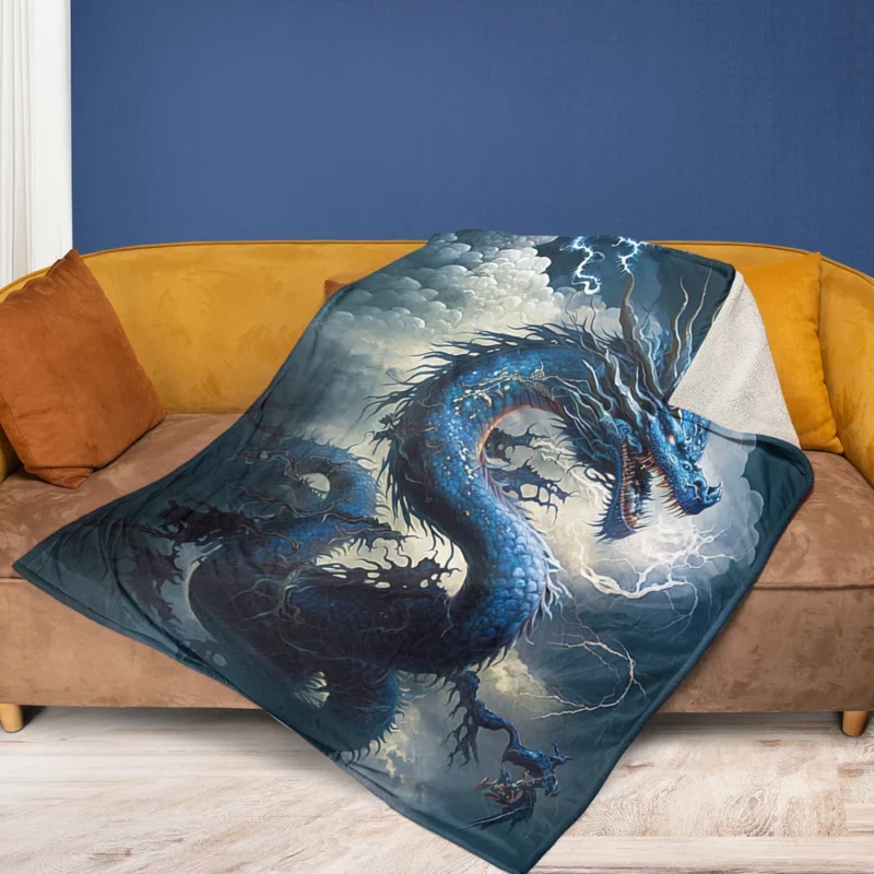 Dragon Breathing Lightning Fleece Blanket 1