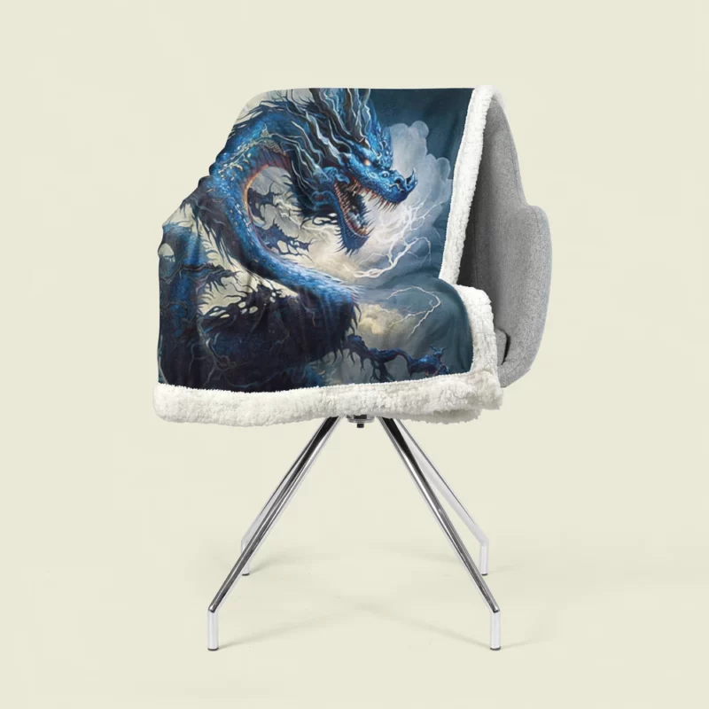 Dragon Breathing Lightning Sherpa Fleece Blanket 1