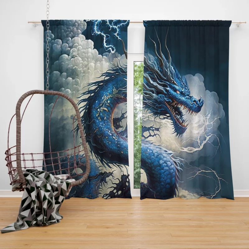 Dragon Breathing Lightning Window Curtain