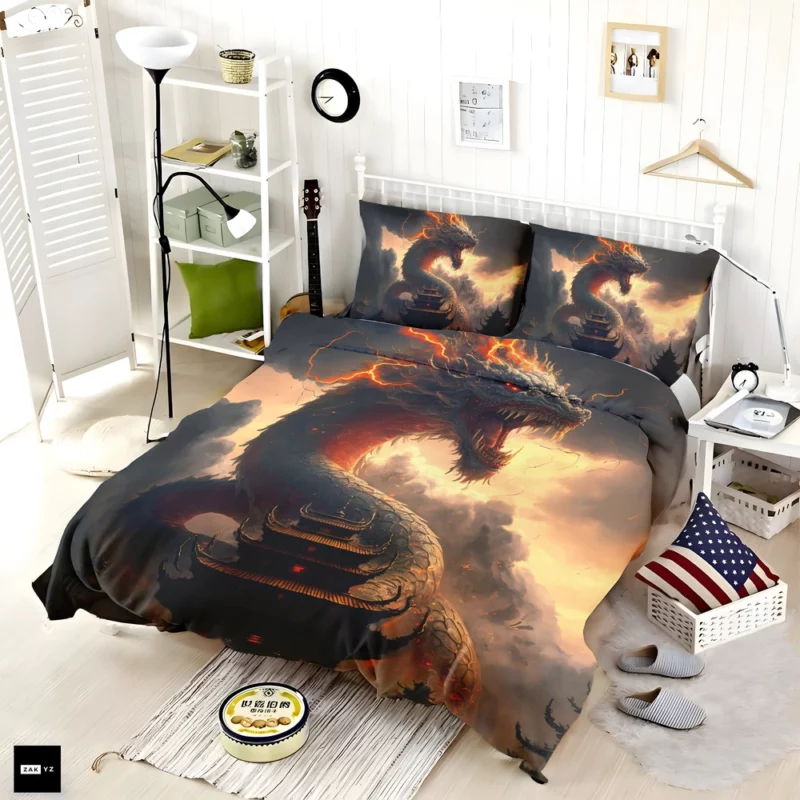 Dragon Creature Close-Up Bedding Set