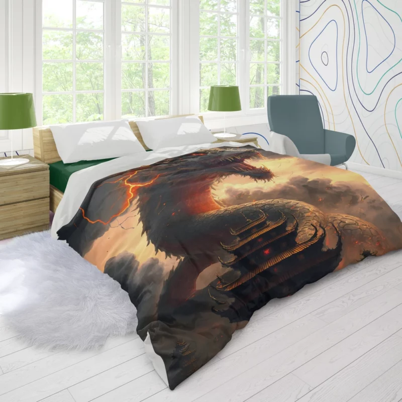 Dragon Creature Close-Up Duvet Cover