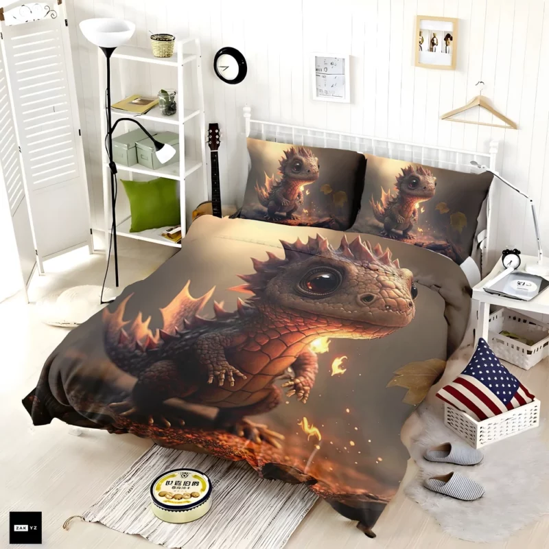 Dragon Preparing Fire Breath Bedding Set