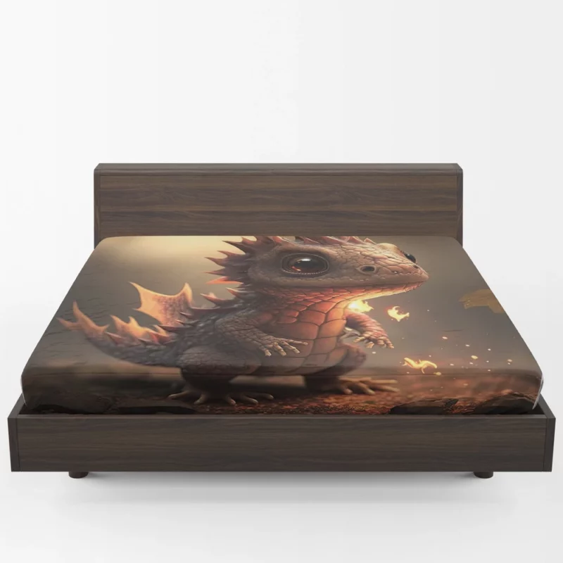 Dragon Preparing Fire Breath Fitted Sheet 1