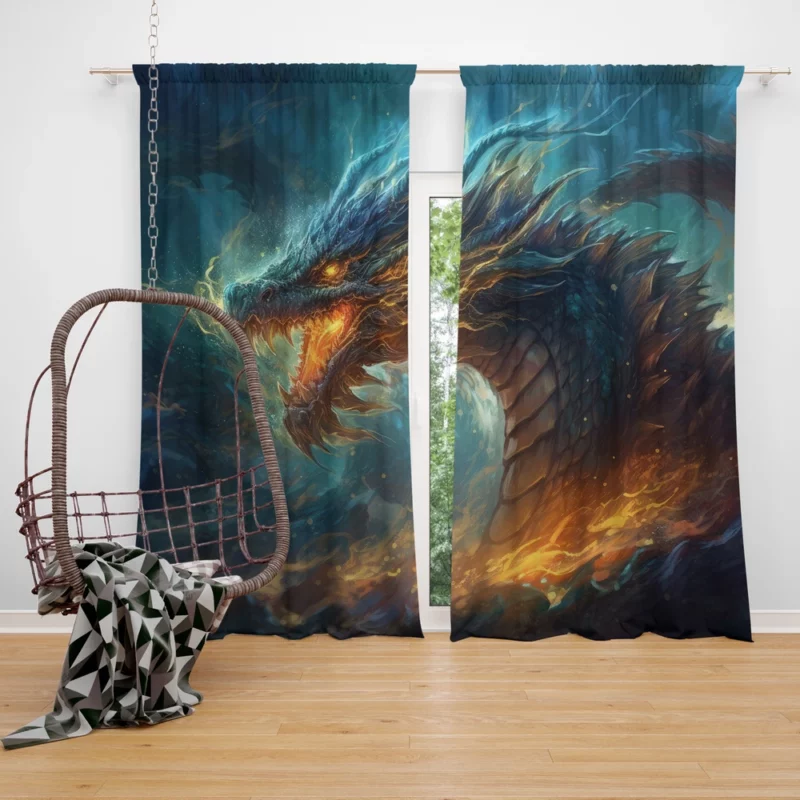 Dragon Spirit Encounter Window Curtain