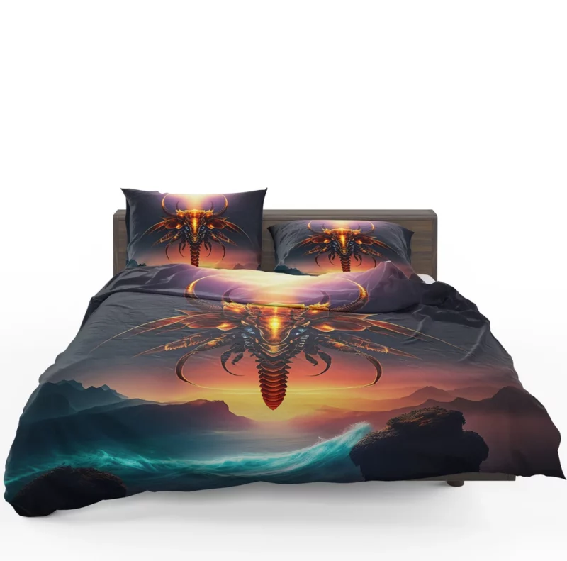 Dragon With Halo Painting Bedding Set 1