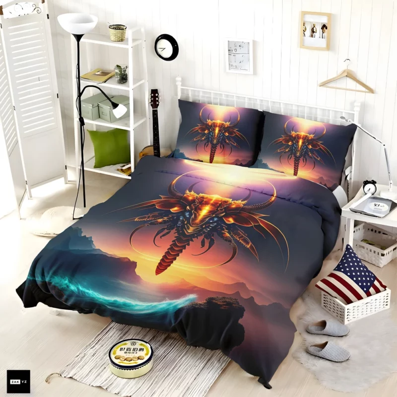 Dragon With Halo Painting Bedding Set