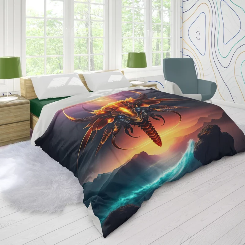 Dragon With Halo Painting Duvet Cover