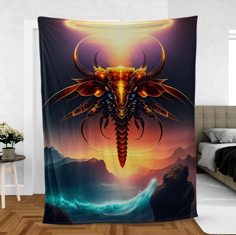 Dragon With Halo Painting Fleece Blanket