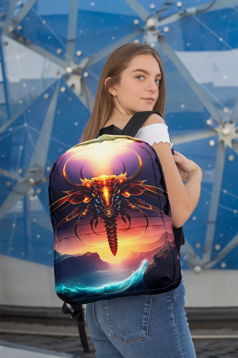 Dragon With Halo Painting Minimalist Backpack 2