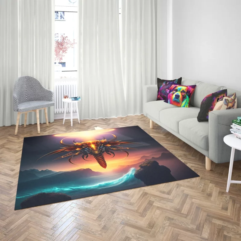 Dragon With Halo Painting Rug 2