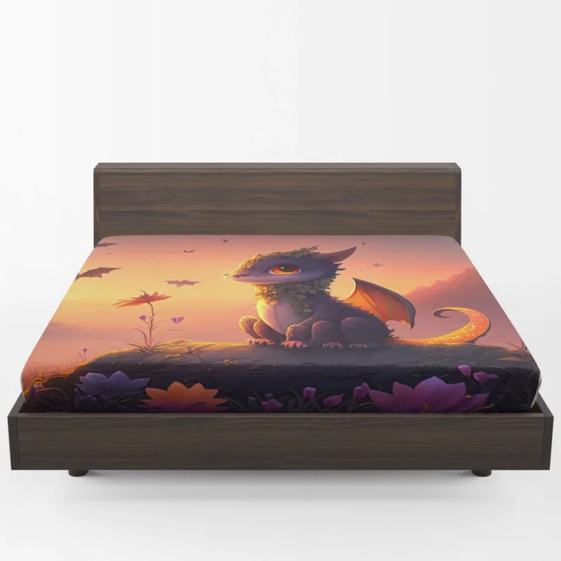 Dragon at Magical Sunrise Fitted Sheet 1