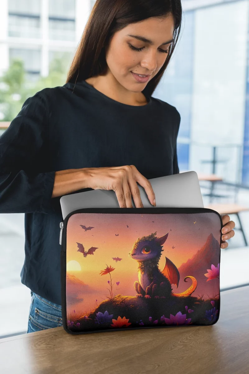 Dragon at Magical Sunrise Laptop Sleeve 1