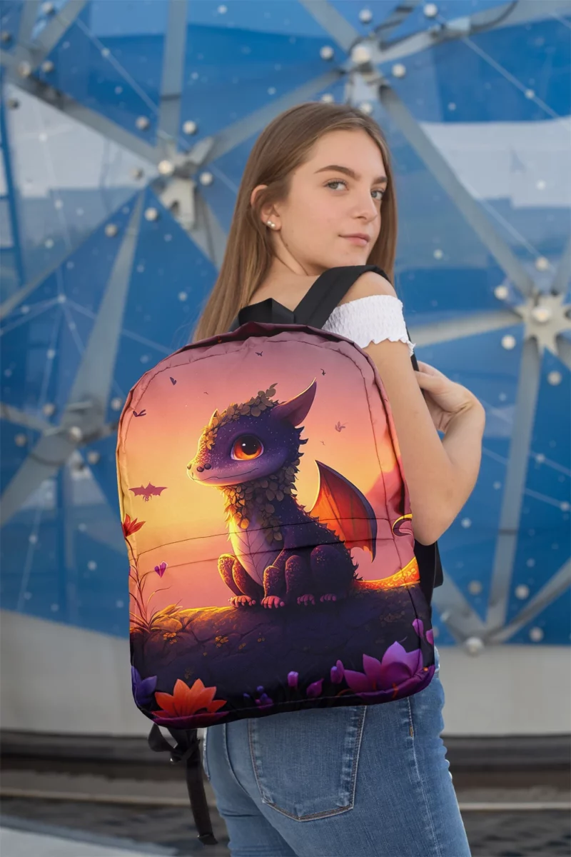 Dragon at Magical Sunrise Minimalist Backpack 2