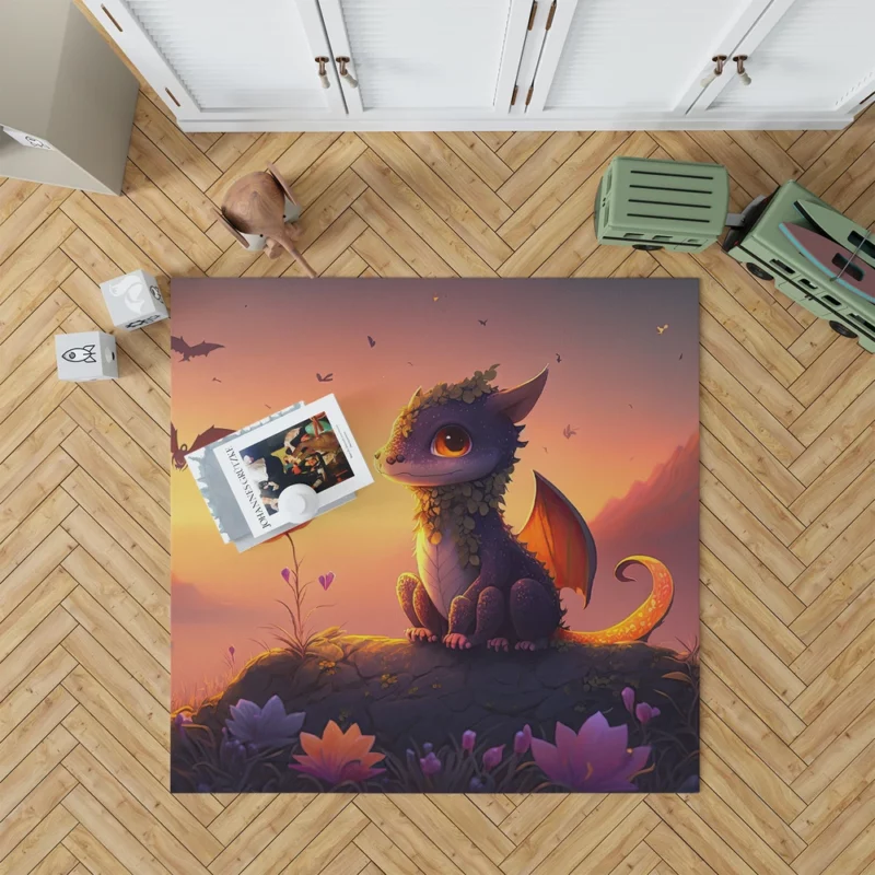 Dragon at Magical Sunrise Rug