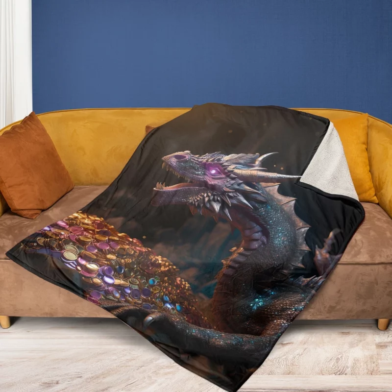 Dragons Fantasy Artwork Fleece Blanket 1