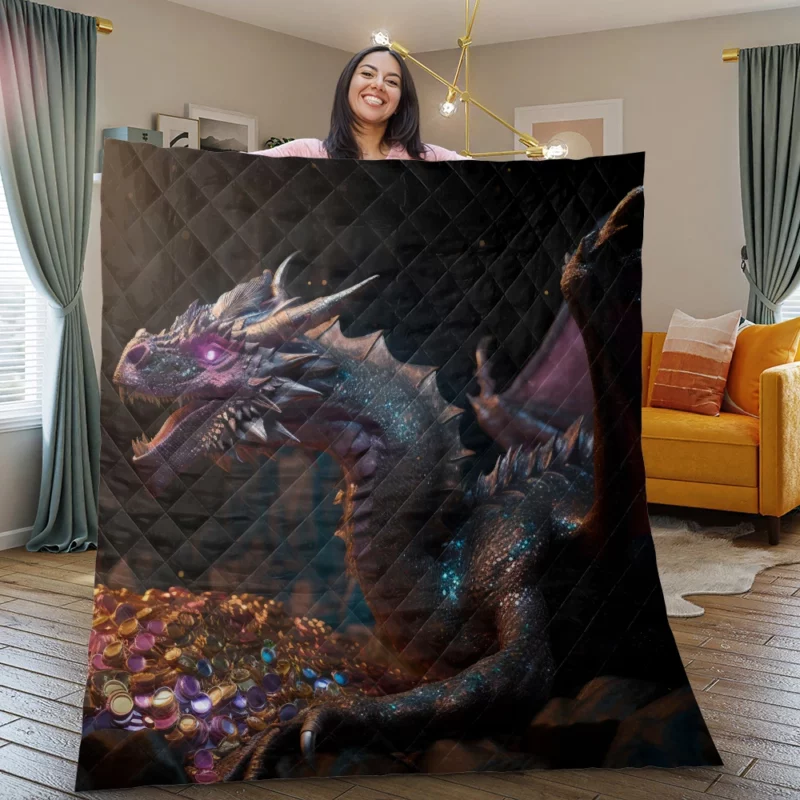 Dragons Fantasy Artwork Quilt Blanket