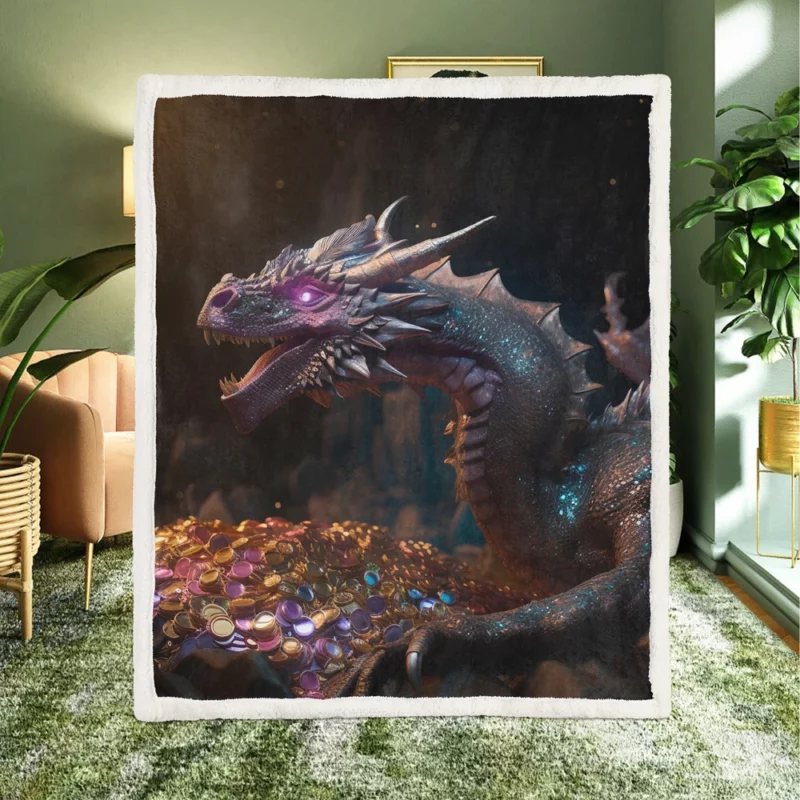 Dragons Fantasy Artwork Sherpa Fleece Blanket