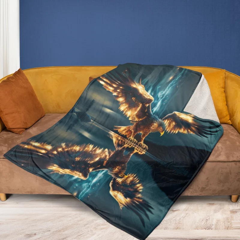 Eagle Digital Artwork Fleece Blanket 1