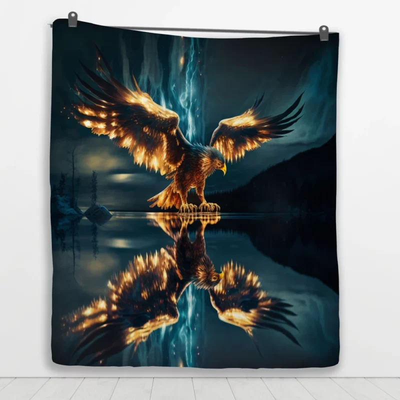 Eagle Digital Artwork Quilt Blanket 1