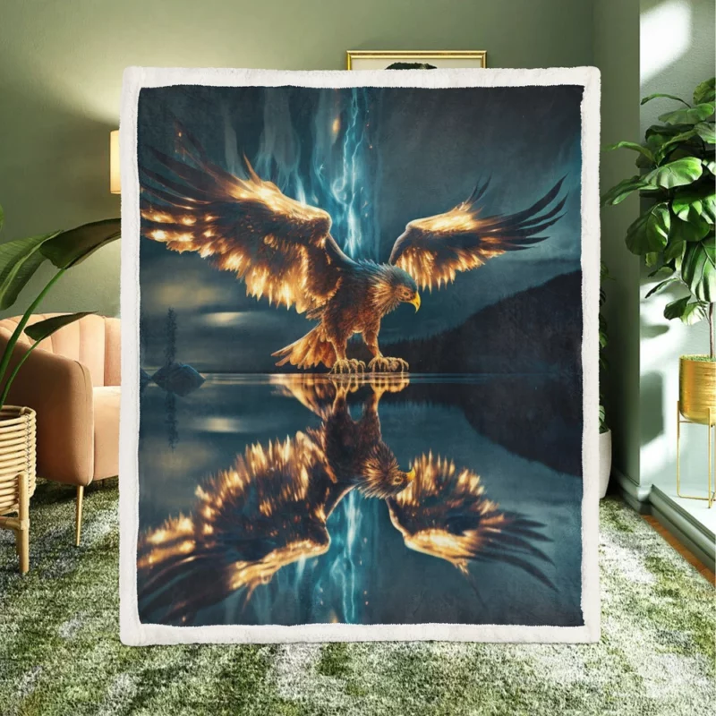 Eagle Digital Artwork Sherpa Fleece Blanket