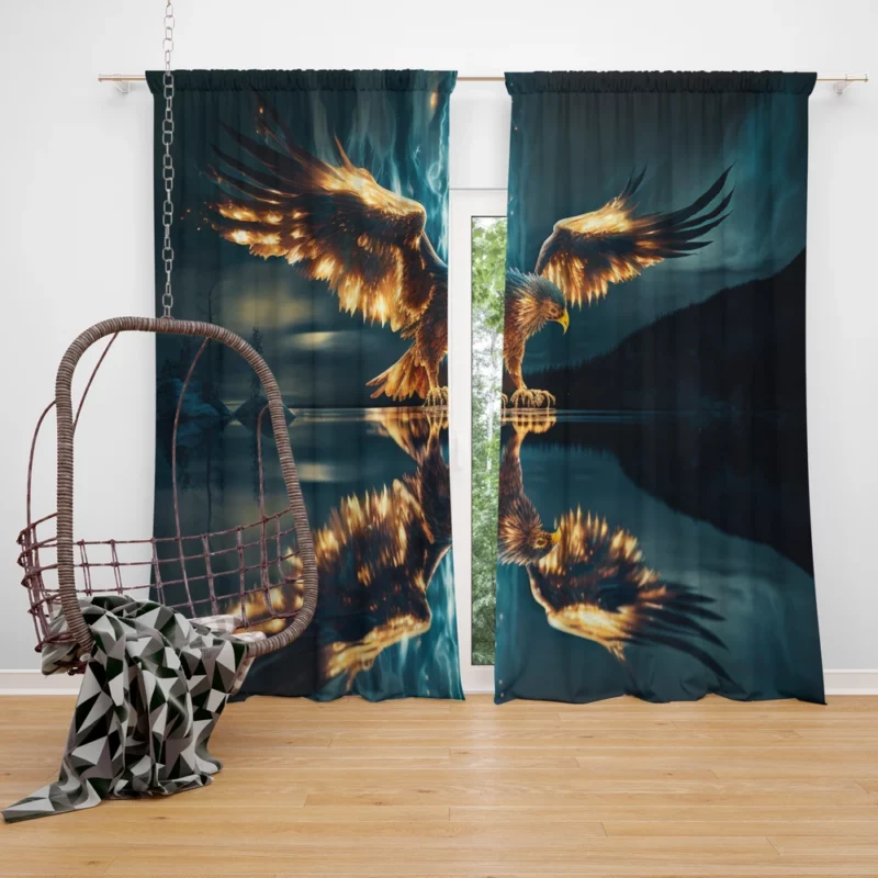 Eagle Digital Artwork Window Curtain