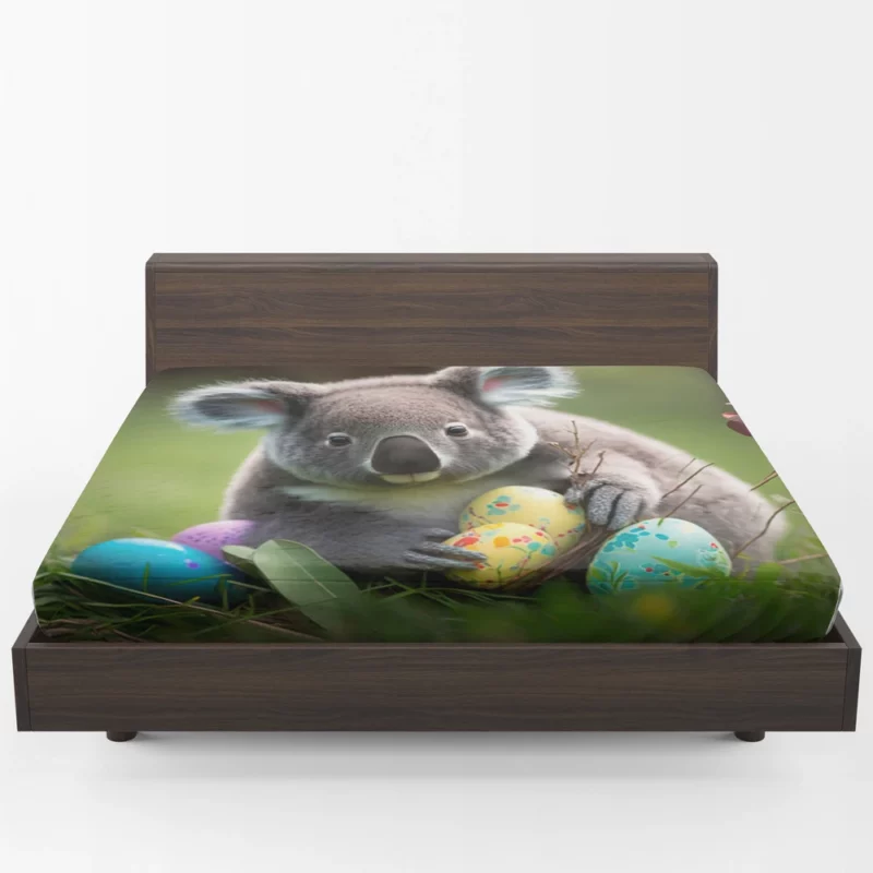 Easter Koala With Eggs Fitted Sheet 1