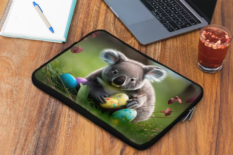 Easter Koala With Eggs Laptop Sleeve 2