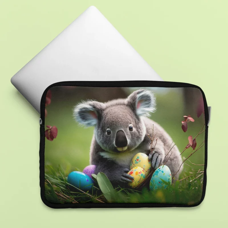 Easter Koala With Eggs Laptop Sleeve