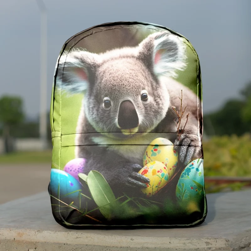 Easter Koala With Eggs Minimalist Backpack