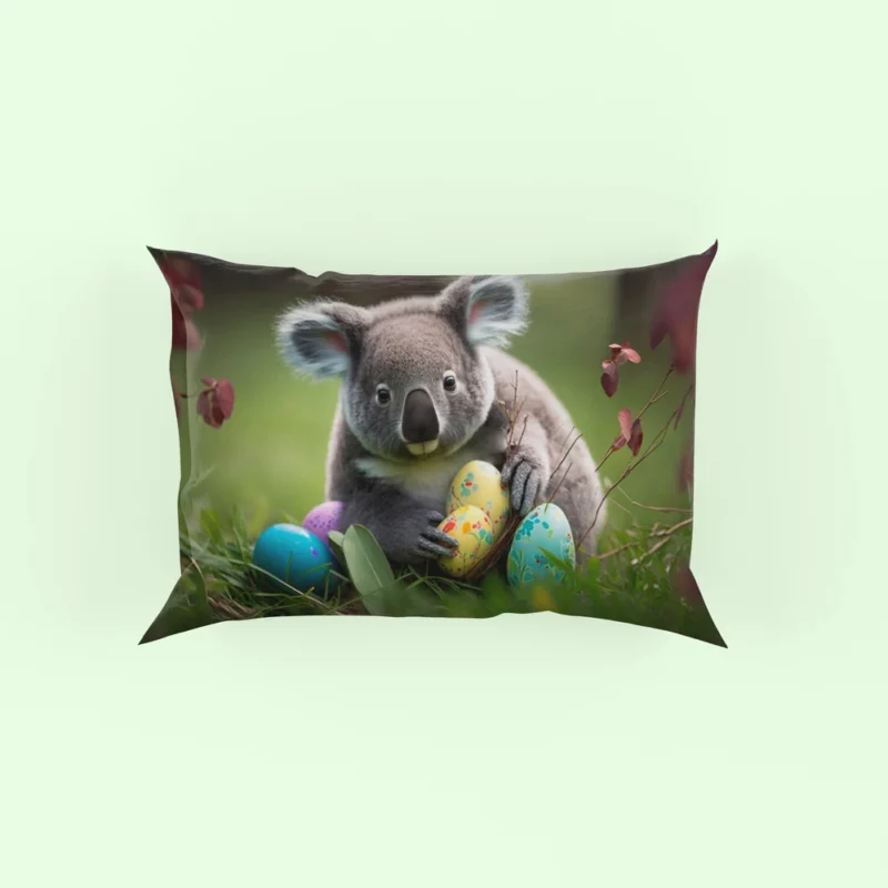 Easter Koala With Eggs Pillow Case