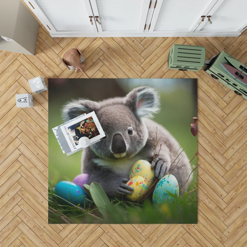 Easter Koala With Eggs Rug