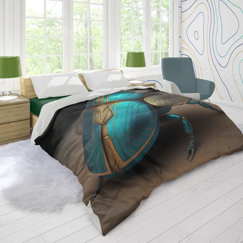 Egyptian Scarab Beetle Art Duvet Cover