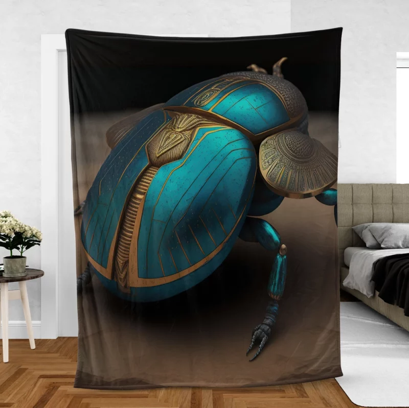 Egyptian Scarab Beetle Art Fleece Blanket