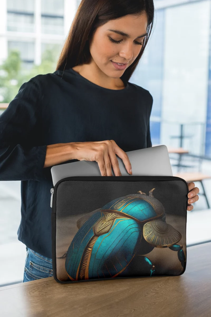 Egyptian Scarab Beetle Art Laptop Sleeve 1