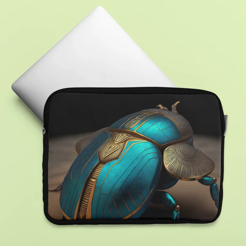 Egyptian Scarab Beetle Art Laptop Sleeve