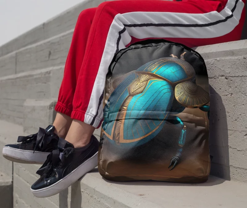 Egyptian Scarab Beetle Art Minimalist Backpack 1