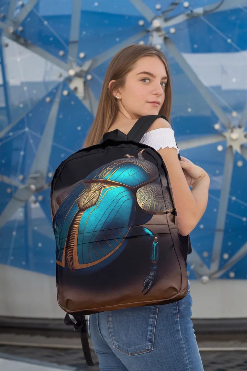 Egyptian Scarab Beetle Art Minimalist Backpack 2