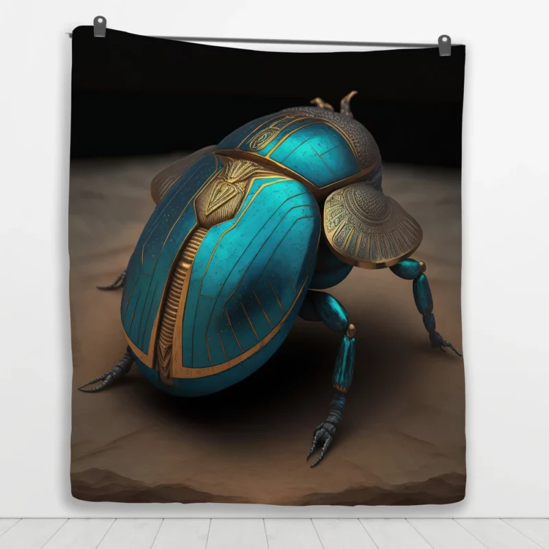 Egyptian Scarab Beetle Art Quilt Blanket 1