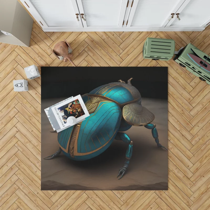 Egyptian Scarab Beetle Art Rug