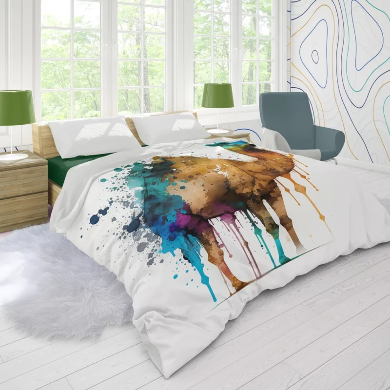 Eid Painting of Camels Duvet Cover